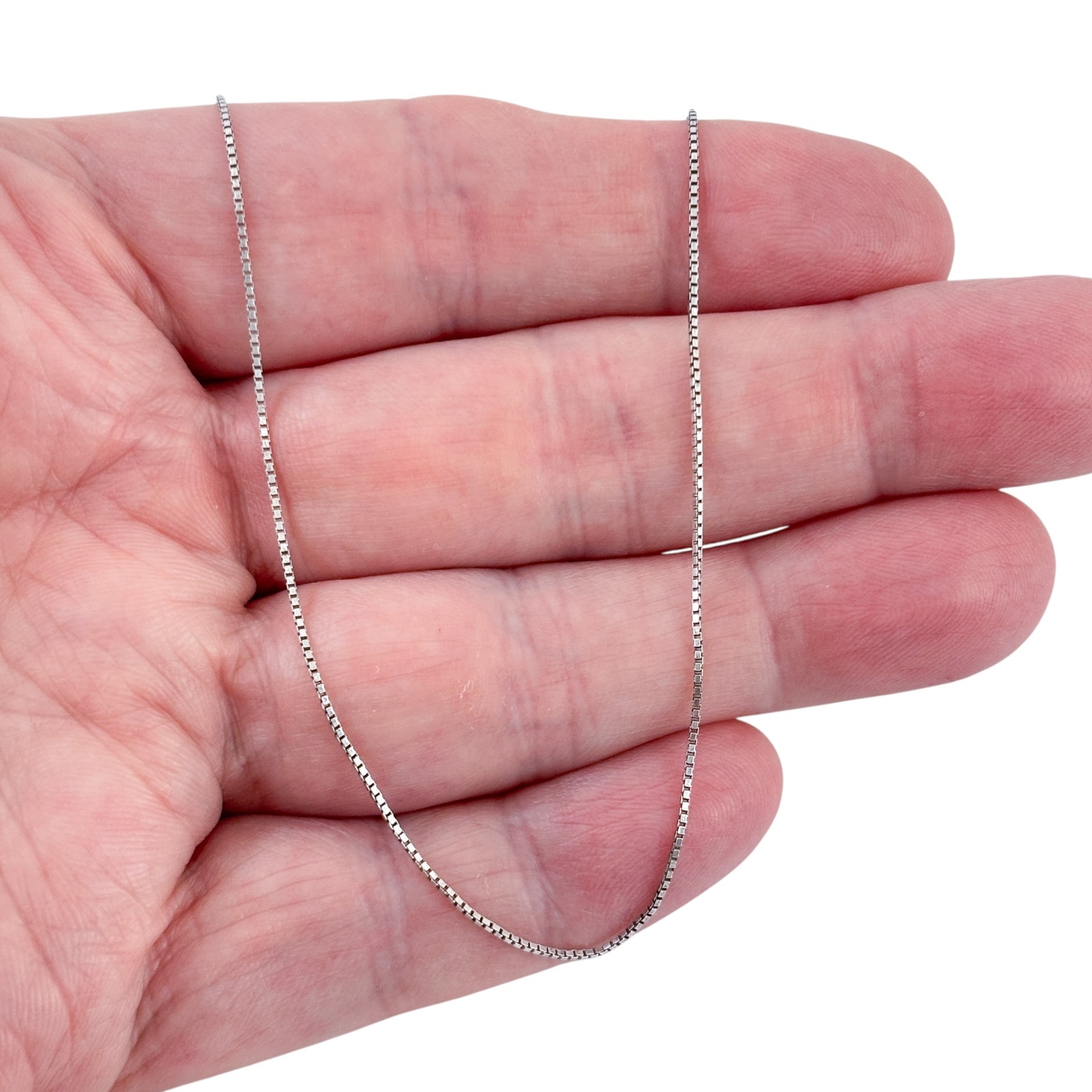 Vintage Italian Sterling Silver 925 Box Link Chain Necklace 20